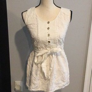 Juicy Couture white embroidered tunic top Size 2